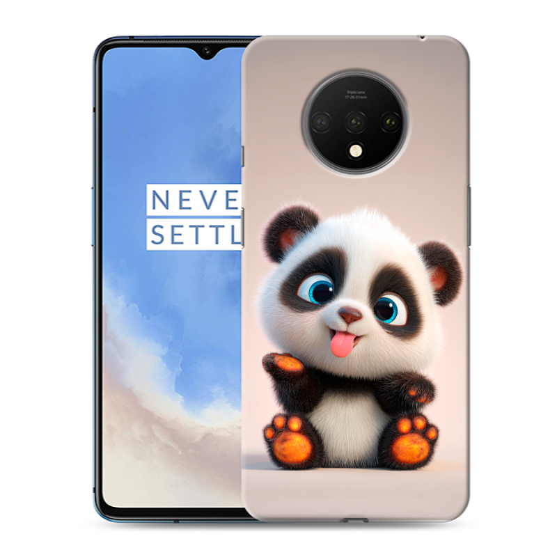 Силиконовый чехол на OnePlus 7T с принтом милая панда Силиконовый чехол на OnePlus 7T с принтом милая панда