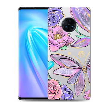 Пластиковый чехол на Vivo NEX 3 с принтом Бабочки и цветы Пластиковый чехол на Vivo NEX 3 с принтом Бабочки и цветы