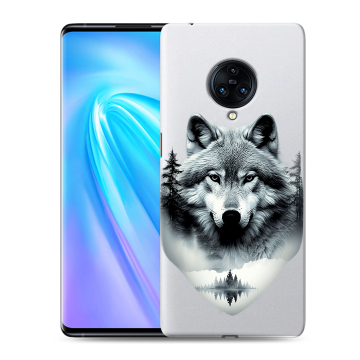 Пластиковый чехол на Vivo NEX 3 с принтом Волк в лесу Пластиковый чехол на Vivo NEX 3 с принтом Волк в лесу