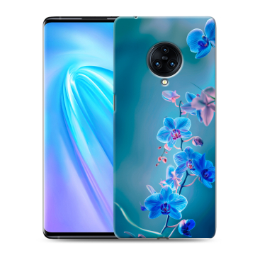 Пластиковый чехол на Vivo NEX 3 с принтом Голубые цветы Пластиковый чехол на Vivo NEX 3 с принтом Голубые цветы