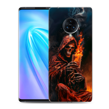 Пластиковый чехол на Vivo NEX 3 с принтом Скелет и карты Пластиковый чехол на Vivo NEX 3 с принтом Скелет и карты