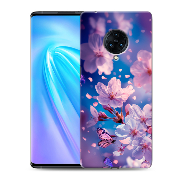 Пластиковый чехол на Vivo NEX 3 с принтом цветы бабочки Пластиковый чехол на Vivo NEX 3 с принтом цветы бабочки