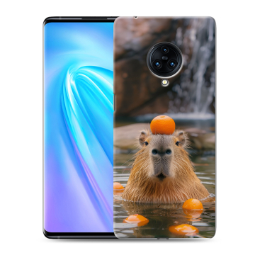 Пластиковый чехол на Vivo NEX 3 с принтом Капибара с апельсином Пластиковый чехол на Vivo NEX 3 с принтом Капибара с апельсином