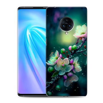 Пластиковый чехол на Vivo NEX 3 с принтом Цветы и мрамор Пластиковый чехол на Vivo NEX 3 с принтом Цветы и мрамор