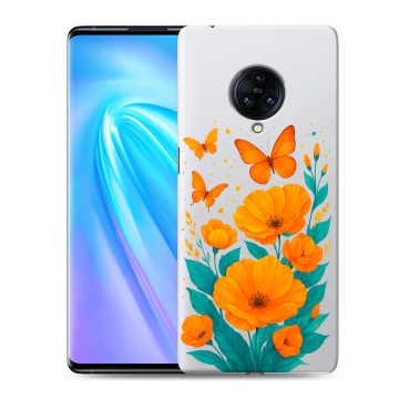Пластиковый чехол на Vivo NEX 3 с принтом цветы бабочки