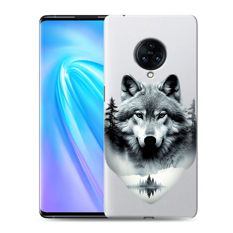 Пластиковый чехол на Vivo NEX 3 с принтом Волк в лесу Пластиковый чехол на Vivo NEX 3 с принтом Волк в лесу