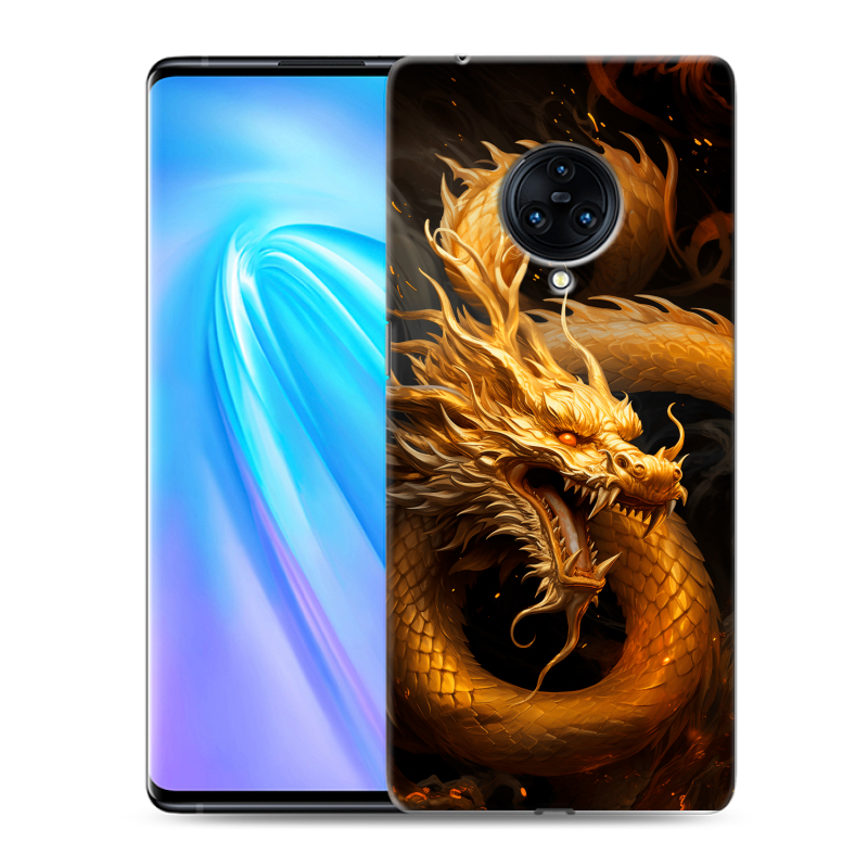 Пластиковый чехол на Vivo NEX 3 с принтом Золотой дракон Пластиковый чехол на Vivo NEX 3 с принтом Золотой дракон