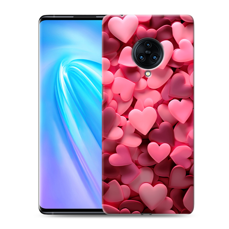Пластиковый чехол на Vivo NEX 3 с принтом розовые сердечки Пластиковый чехол на Vivo NEX 3 с принтом розовые сердечки