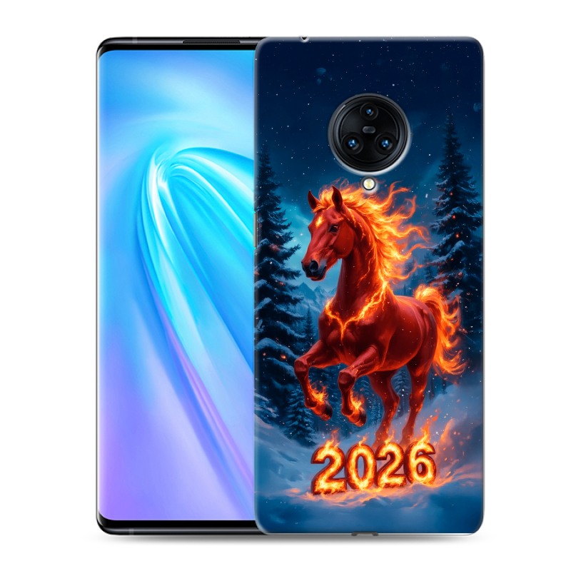 Пластиковый чехол на Vivo NEX 3 с принтом Новый год коня Пластиковый чехол на Vivo NEX 3 с принтом Новый год коня