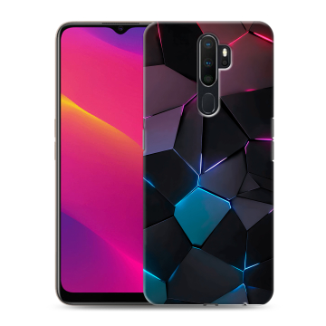 Силиконовый противоударный чехол на OPPO A5 (2020) с принтом Геометрия неона Силиконовый противоударный чехол на OPPO A5 (2020) с принтом Геометрия неона