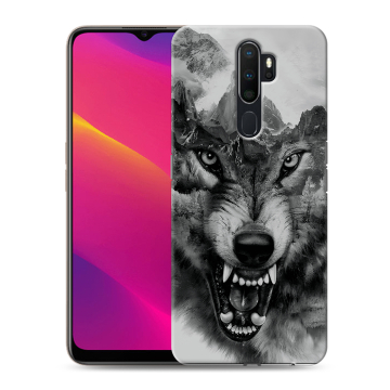 Силиконовый противоударный чехол на OPPO A5 (2020) с принтом Волк Силиконовый противоударный чехол на OPPO A5 (2020) с принтом Волк