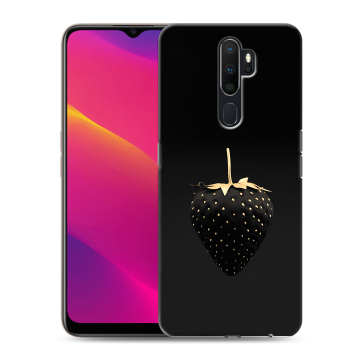 Силиконовый противоударный чехол на OPPO A5 (2020) с принтом Черная клубника Силиконовый противоударный чехол на OPPO A5 (2020) с принтом Черная клубника