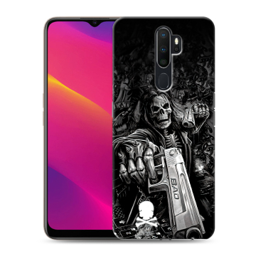 Силиконовый противоударный чехол на OPPO A5 (2020) с принтом Скелет Силиконовый противоударный чехол на OPPO A5 (2020) с принтом Скелет