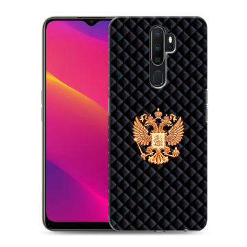 Силиконовый противоударный чехол на OPPO A5 (2020) с принтом Герб России принт