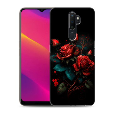 Силиконовый противоударный чехол на OPPO A5 (2020) с принтом Розы красные