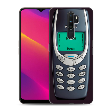 Силиконовый противоударный чехол на OPPO A5 (2020) с принтом Старый телефон