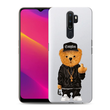Силиконовый противоударный чехол на OPPO A5 (2020) с принтом Мишка Силиконовый противоударный чехол на OPPO A5 (2020) с принтом Мишка
