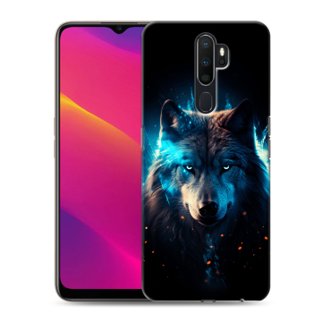Силиконовый противоударный чехол на OPPO A5 (2020) с принтом Волк ночной Силиконовый противоударный чехол на OPPO A5 (2020) с принтом Волк ночной