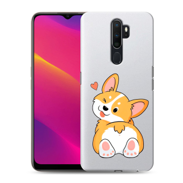 Силиконовый противоударный чехол на OPPO A5 (2020) с принтом Корги Силиконовый противоударный чехол на OPPO A5 (2020) с принтом Корги