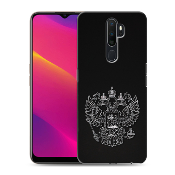 Силиконовый противоударный чехол на OPPO A5 (2020) с принтом Герб России Силиконовый противоударный чехол на OPPO A5 (2020) с принтом Герб России