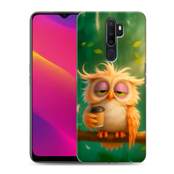 Силиконовый противоударный чехол на OPPO A5 (2020) с принтом сова