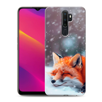 Силиконовый противоударный чехол на OPPO A5 (2020) с принтом лиса