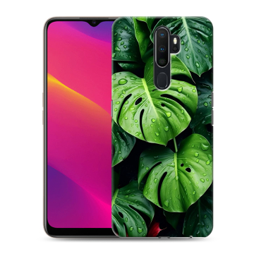 Силиконовый противоударный чехол на OPPO A5 (2020) с принтом Листья