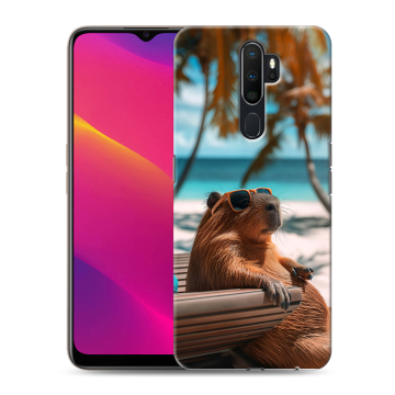 Силиконовый противоударный чехол на OPPO A5 (2020) с принтом Капибара