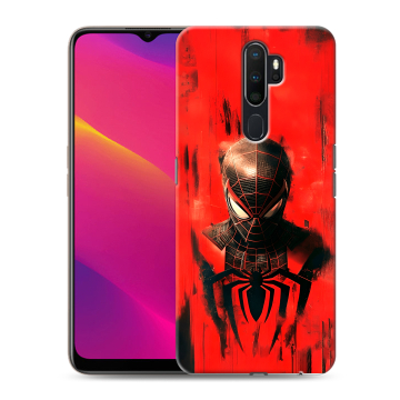 Силиконовый противоударный чехол на OPPO A5 (2020) с принтом человек паук spiderman