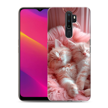 Силиконовый противоударный чехол на OPPO A5 (2020) с принтом котята котики