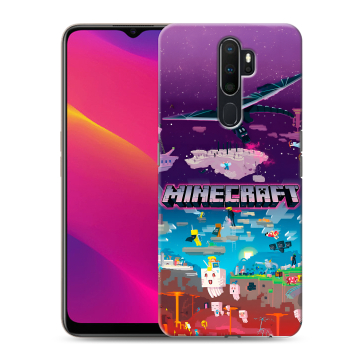 Силиконовый противоударный чехол на OPPO A5 (2020) с принтом Майнкрафт Minecraft Силиконовый противоударный чехол на OPPO A5 (2020) с принтом Майнкрафт Minecraft