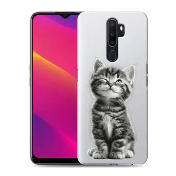 Силиконовый противоударный чехол на OPPO A5 (2020) с принтом Котенок