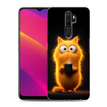 Силиконовый противоударный чехол на OPPO A5 (2020) с принтом Смешной кот Силиконовый противоударный чехол на OPPO A5 (2020) с принтом Смешной кот