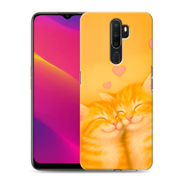 Силиконовый противоударный чехол на OPPO A5 (2020) с принтом Милые котята Силиконовый противоударный чехол на OPPO A5 (2020) с принтом Милые котята