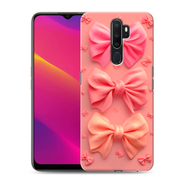 Силиконовый противоударный чехол на OPPO A5 (2020) с принтом Розовые бантики