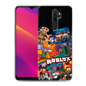 Силиконовый противоударный чехол на OPPO A5 (2020) с принтом Roblox Роблокс