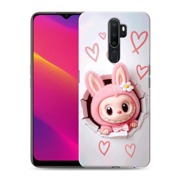 Силиконовый противоударный чехол на OPPO A5 (2020) с принтом Labubu Лабубу Силиконовый противоударный чехол на OPPO A5 (2020) с принтом Labubu Лабубу
