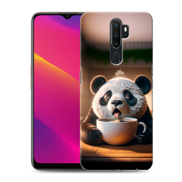 Силиконовый противоударный чехол на OPPO A5 (2020) с принтом смешная панда