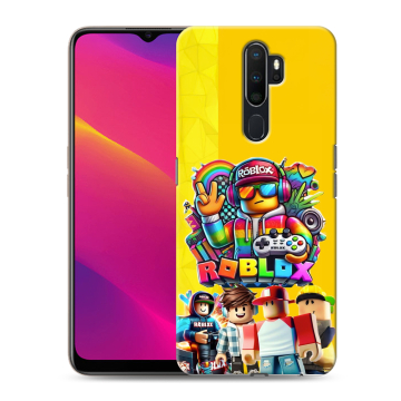 Силиконовый противоударный чехол на OPPO A5 (2020) с принтом Roblox Роблокс