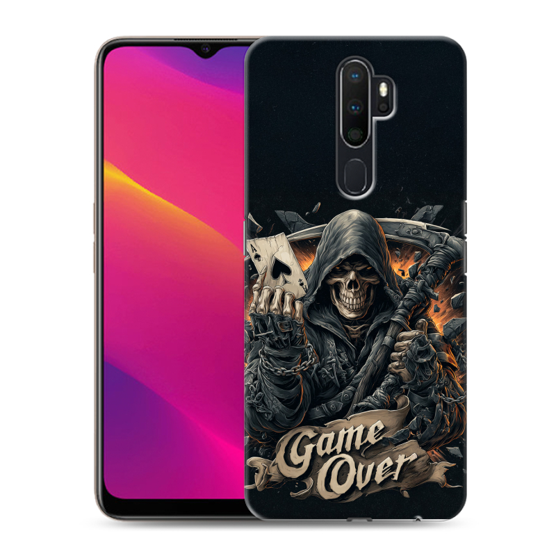 Силиконовый противоударный чехол на OPPO A5 (2020) с принтом Скелет карты Силиконовый противоударный чехол на OPPO A5 (2020) с принтом Скелет карты