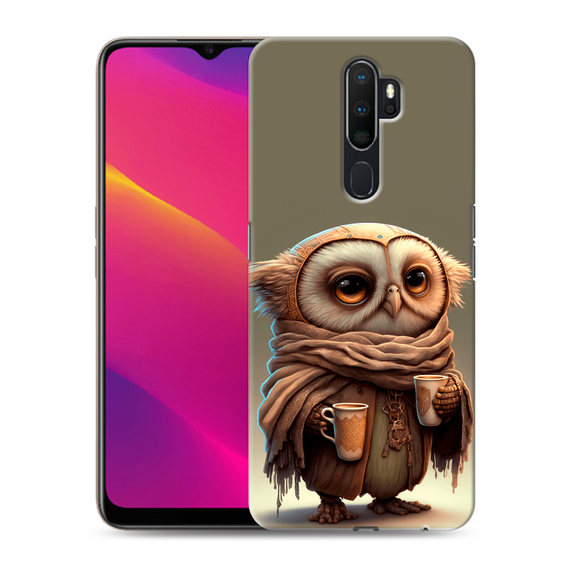 Силиконовый противоударный чехол на OPPO A5 (2020) с принтом Сова Силиконовый противоударный чехол на OPPO A5 (2020) с принтом Сова