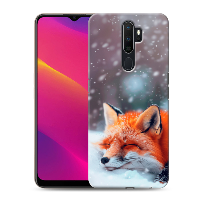 Силиконовый противоударный чехол на OPPO A5 (2020) с принтом лиса Силиконовый противоударный чехол на OPPO A5 (2020) с принтом лиса