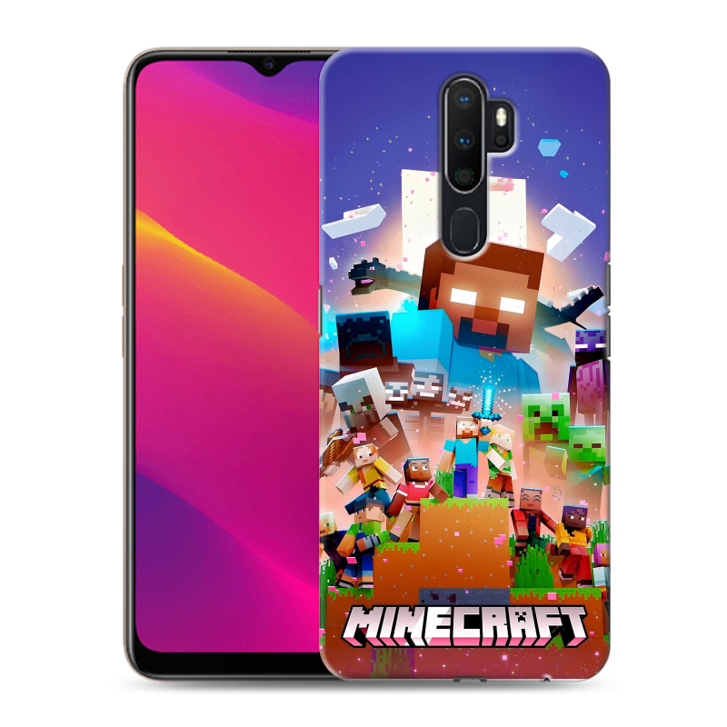 Силиконовый противоударный чехол на OPPO A5 (2020) с принтом Майнкрафт Minecraft Силиконовый противоударный чехол на OPPO A5 (2020) с принтом Майнкрафт Minecraft