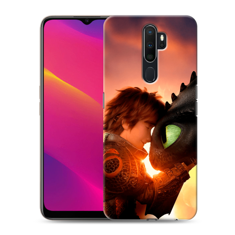 Силиконовый противоударный чехол на OPPO A5 (2020) с принтом Как приручить дракона Силиконовый противоударный чехол на OPPO A5 (2020) с принтом Как приручить дракона