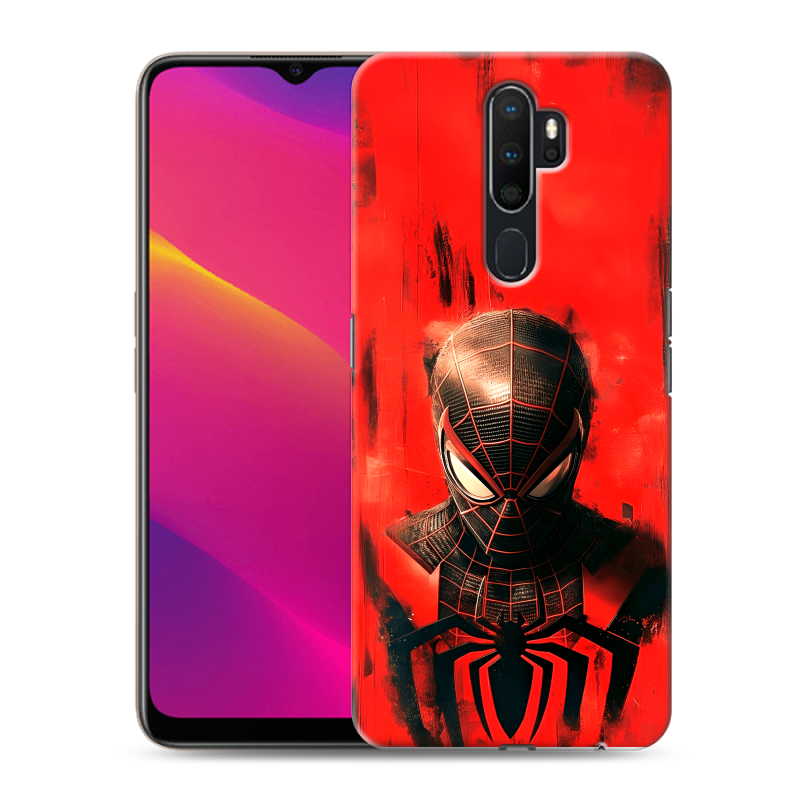 Силиконовый противоударный чехол на OPPO A5 (2020) с принтом человек паук spiderman Силиконовый противоударный чехол на OPPO A5 (2020) с принтом человек паук spiderman