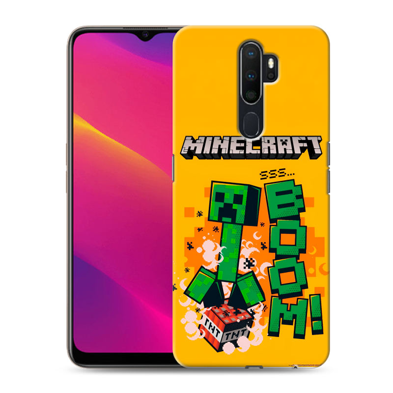 Силиконовый противоударный чехол на OPPO A5 (2020) с принтом Майнкрафт Minecraft Силиконовый противоударный чехол на OPPO A5 (2020) с принтом Майнкрафт Minecraft