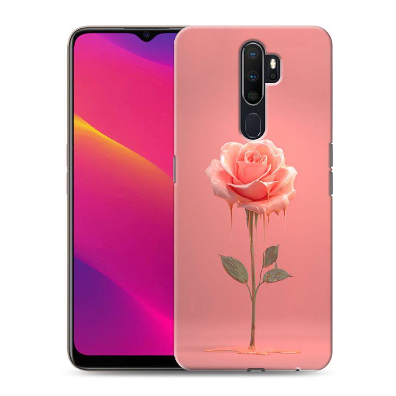Силиконовый противоударный чехол на OPPO A5 (2020) с принтом Розовая роза Силиконовый противоударный чехол на OPPO A5 (2020) с принтом Розовая роза