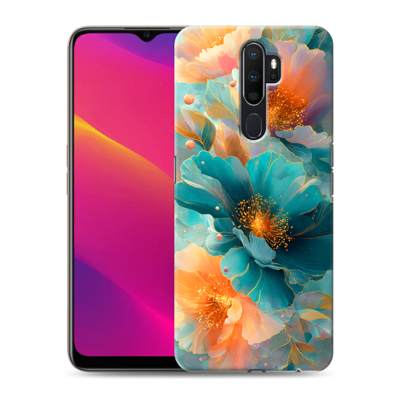 Силиконовый противоударный чехол на OPPO A5 (2020) с принтом Цветы Силиконовый противоударный чехол на OPPO A5 (2020) с принтом Цветы