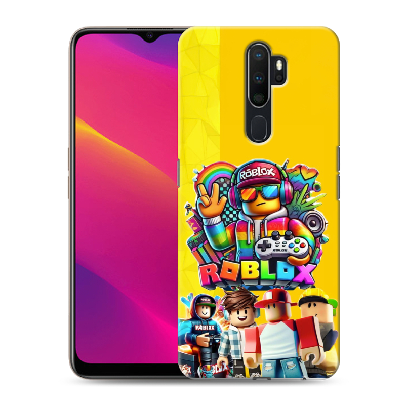 Силиконовый противоударный чехол на OPPO A5 (2020) с принтом Roblox Роблокс Силиконовый противоударный чехол на OPPO A5 (2020) с принтом Roblox Роблокс