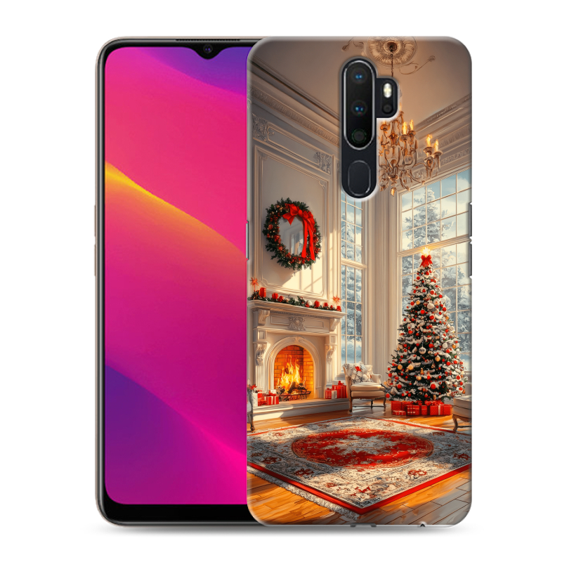Силиконовый противоударный чехол на OPPO A5 (2020) с принтом Новый год Силиконовый противоударный чехол на OPPO A5 (2020) с принтом Новый год